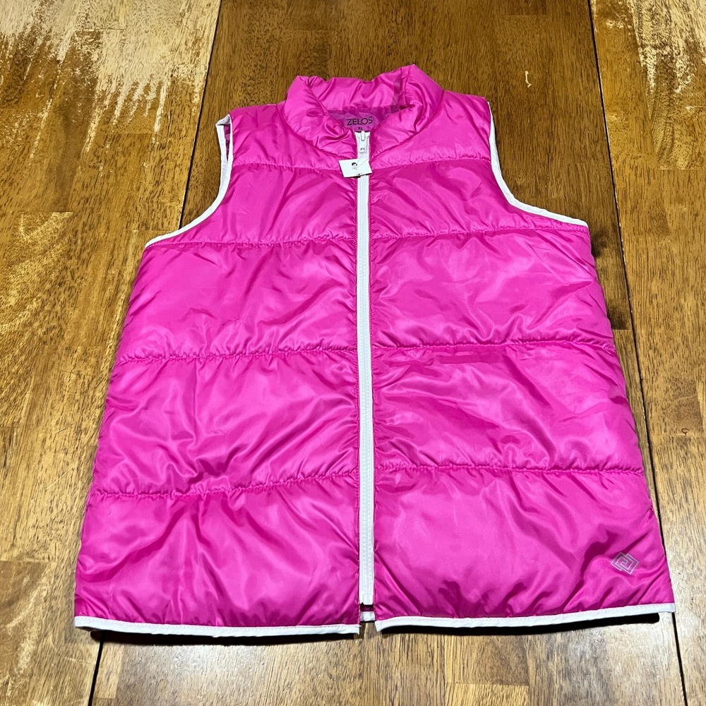 Zelos Girls Hot Pink White Puffer Vest Little Girls Size XL New with Tags
